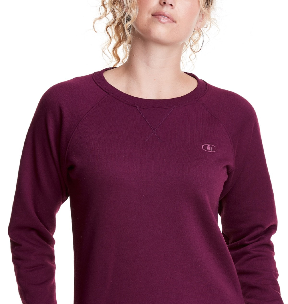 Camiseta Champion Powerblend Boyfriend Graphic Crew Roxa Tamanho Médio Feminina