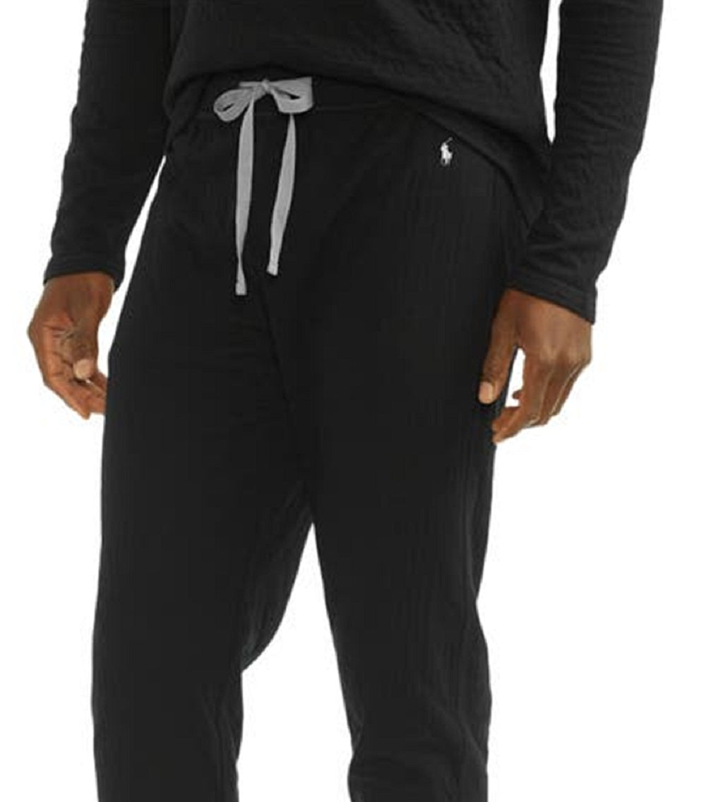 Calça de moletom reversível Polo Ralph Lauren masculina em mistura de algodão, preta, tamanho grande