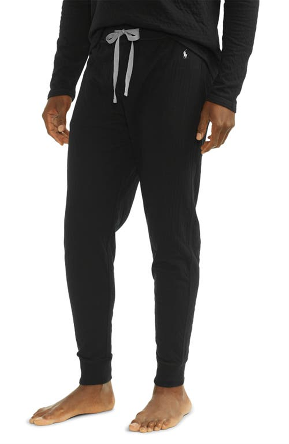 Calça de moletom reversível Polo Ralph Lauren masculina em mistura de algodão, preta, tamanho grande
