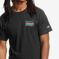 Camiseta masculina Champion Equal V2 com logo gráfico, preta, tamanho médio