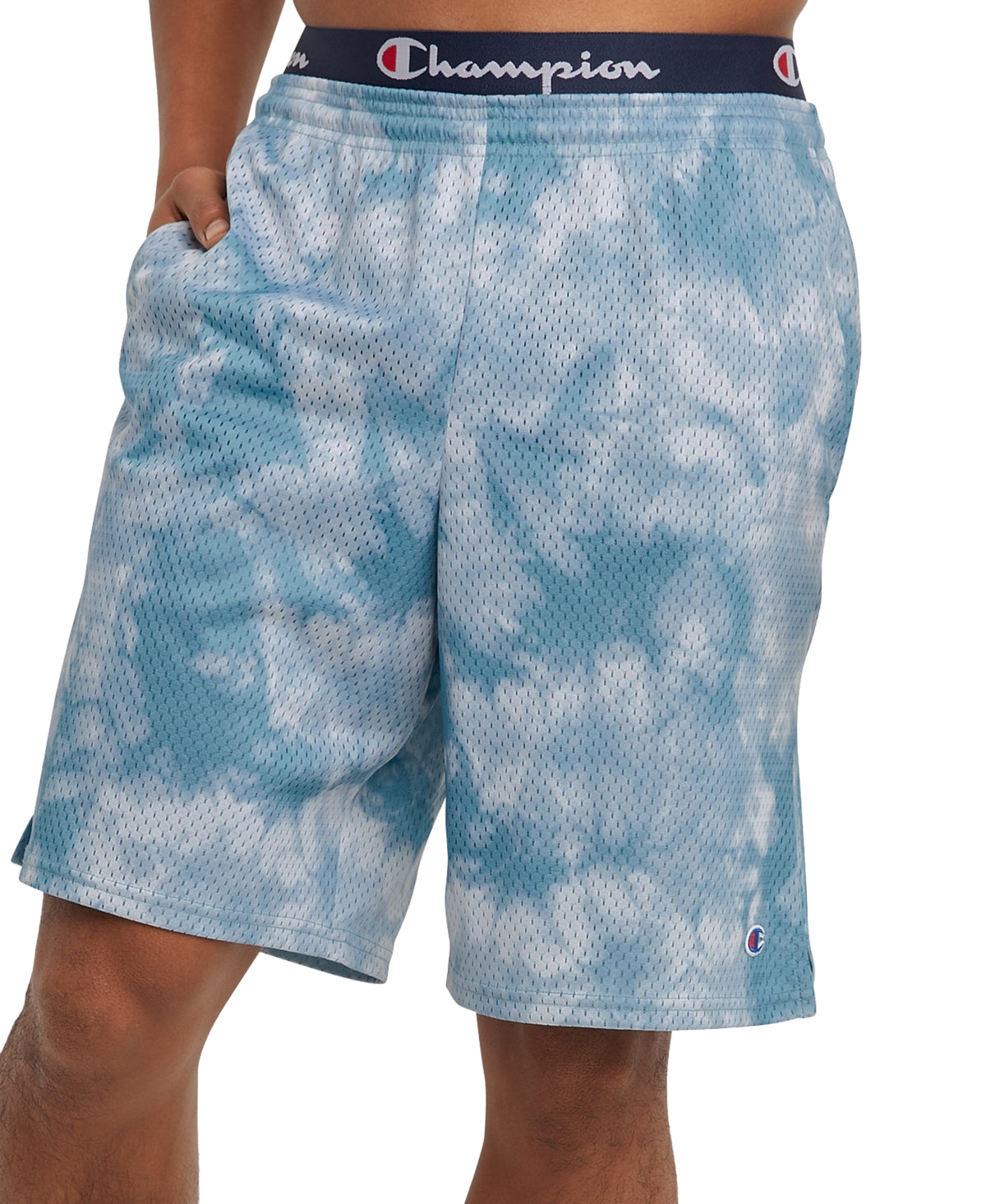 Bermuda masculina Champion Classic Tie Dyed Mesh Azul Tamanho XX-G