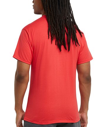 Camiseta masculina Champion Classic Script Logo Crewneck vermelha tamanho grande