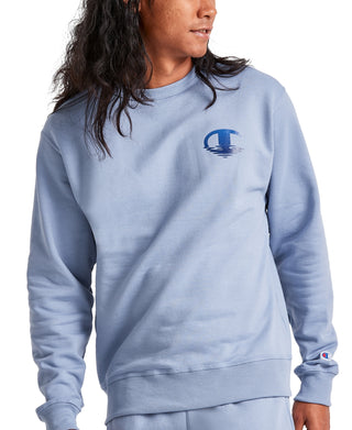 Moletom masculino Champion Standard Fit com estampa de logotipo e lã cinza, tamanho XXL