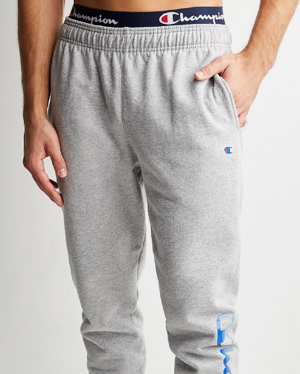 Calça de moletom Champion Powerblend Fleece Masculina Cinza Tamanho P