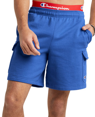 Bermuda cargo Champion Powerblend masculina, azul, tamanho pequeno