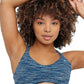 Sutiã esportivo franzido Champion Soft Touch feminino azul pequeno
