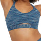 Sutiã esportivo franzido Champion Soft Touch feminino azul pequeno