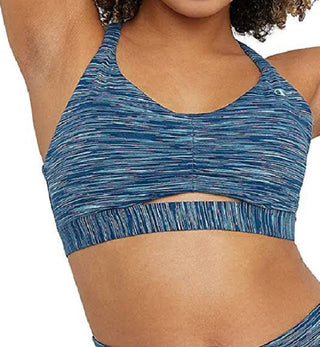 Sutiã esportivo franzido Champion Soft Touch feminino azul pequeno
