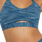 Sutiã esportivo franzido Champion feminino Soft Touch, azul