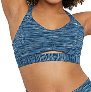 Sutiã esportivo franzido Champion feminino Space Dye Blue