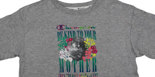 Camiseta feminina Champion Graphic Cropped manga curta cinza tamanho X-S