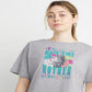Camiseta feminina Champion Graphic Cropped manga curta cinza tamanho grande