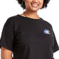Camiseta feminina Champion Cropped Logo Preta Tamanho Médio
