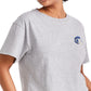Camiseta feminina Champion Cropped Logo Cinza