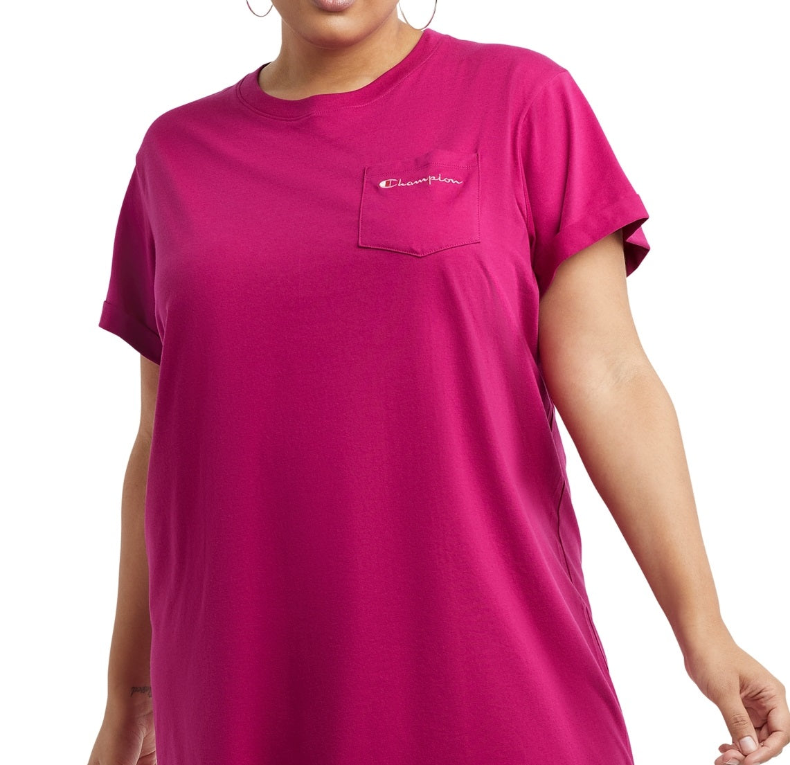 Vestido camiseta feminino Champion rosa tamanho 4X