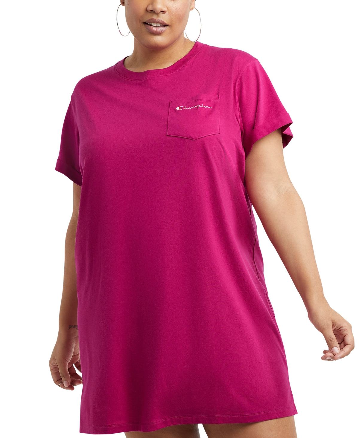 Vestido camiseta feminino Champion rosa tamanho 4X