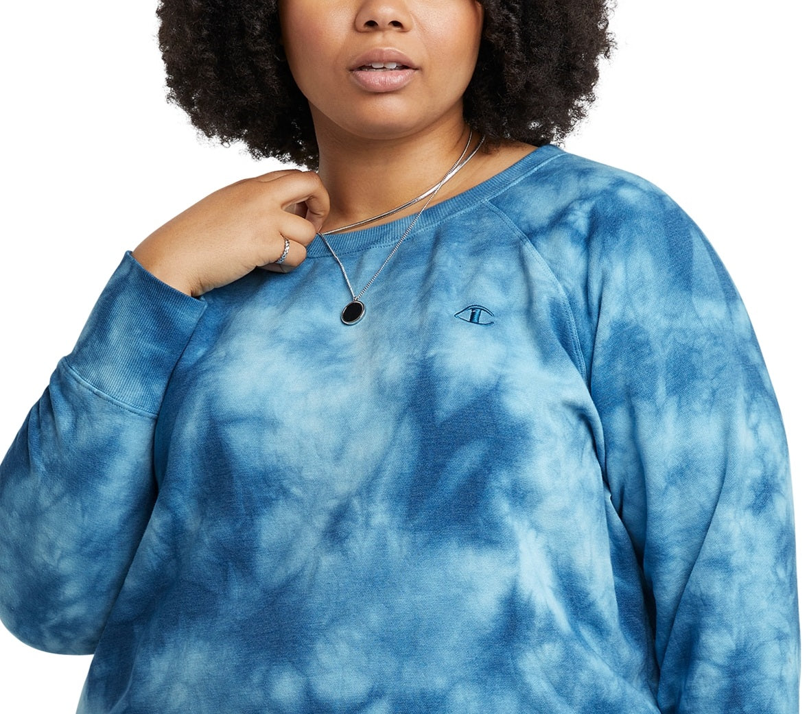 Moletom feminino Champion Fleece Ombre Dyed Crewneck Azul
