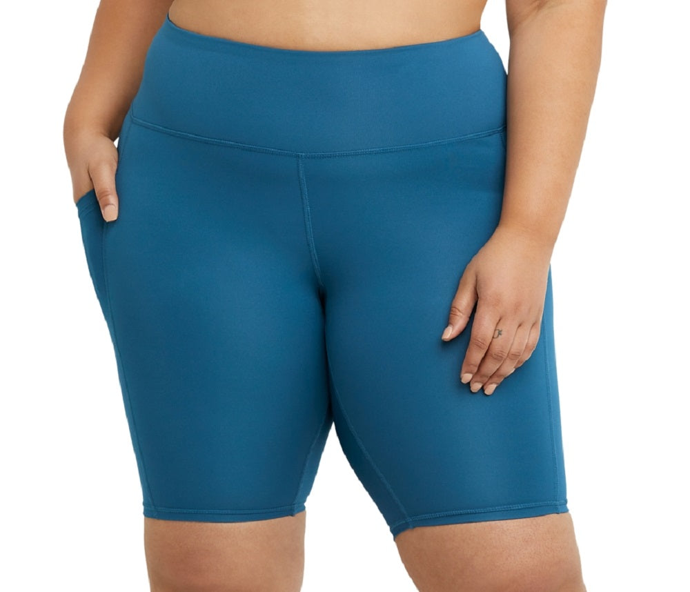 Calções de ciclismo Champion Absolute Eco femininos, azul, tamanho 2X