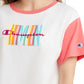 Camiseta cropped feminina Champion Colorblocked, branca, tamanho X-S