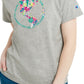 Camiseta Champion Classic Feminina Manga Curta Cinza Tamanho Grande