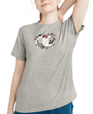 Camiseta clássica com estampa gráfica Champion feminina, cinza, tamanho grande