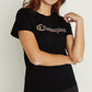 Camiseta Champion Feminina Classic Logo Preta Tamanho X P