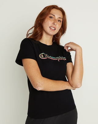 Camiseta Champion Classic Logo Feminina Preta Tamanho P