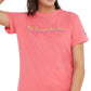 Camiseta Champion Classic Logo Feminina Rosa Tamanho Médio