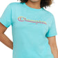 Camiseta Champion Feminina Classic Logo Azul Tamanho XG