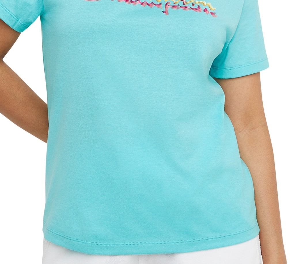 Camiseta Champion Feminina Classic Logo Azul Tamanho XG