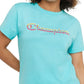 Camiseta Champion Feminina Classic Logo Azul Tamanho XXG