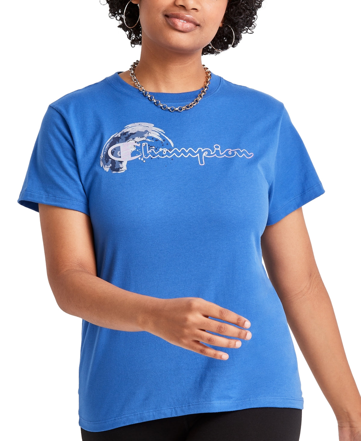 Camiseta Champion Classic Feminina Azul Tamanho P