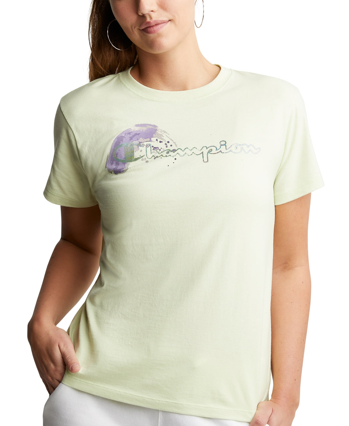 Camiseta Champion Feminina Clássica Verde Tamanho XX-G