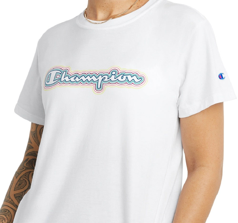 Camiseta feminina Champion Classic manga curta branca tamanho pequeno