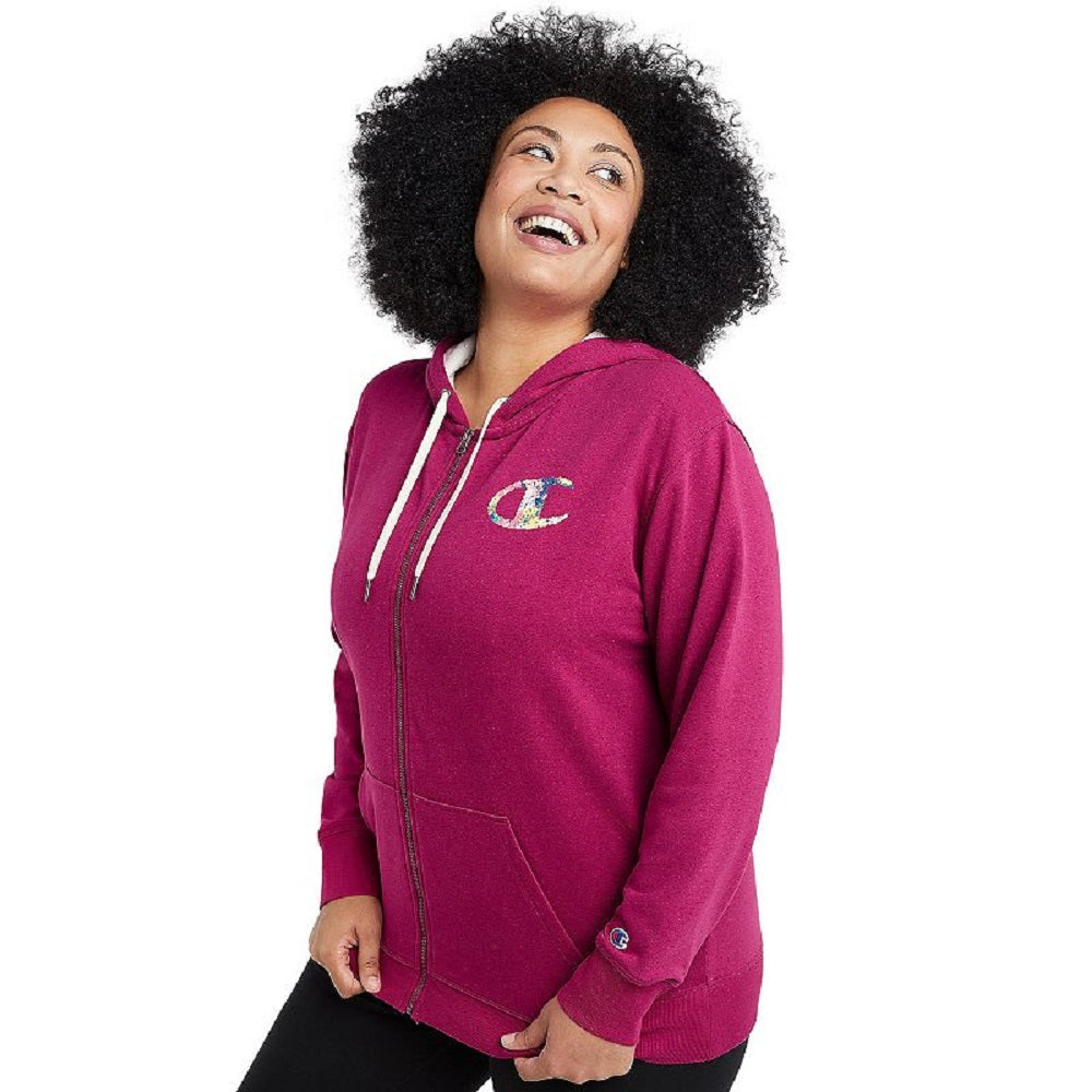 Moletom com capuz Champion Campus Full Zip Feminino Roxo Tamanho XX-G