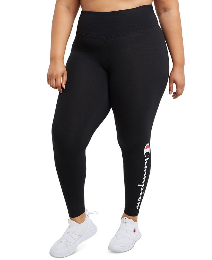 Leggings femininas Champion Plus, pretas, tamanho 2X
