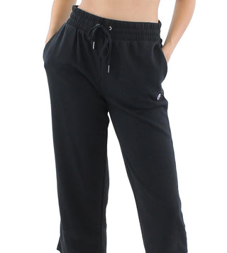 Calça curta Champion Campus French Terry feminina, perna larga, preta, tamanho 25