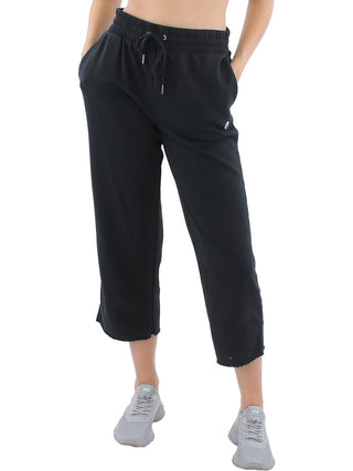 Calça curta Champion Campus French Terry feminina, perna larga, preta, tamanho 25