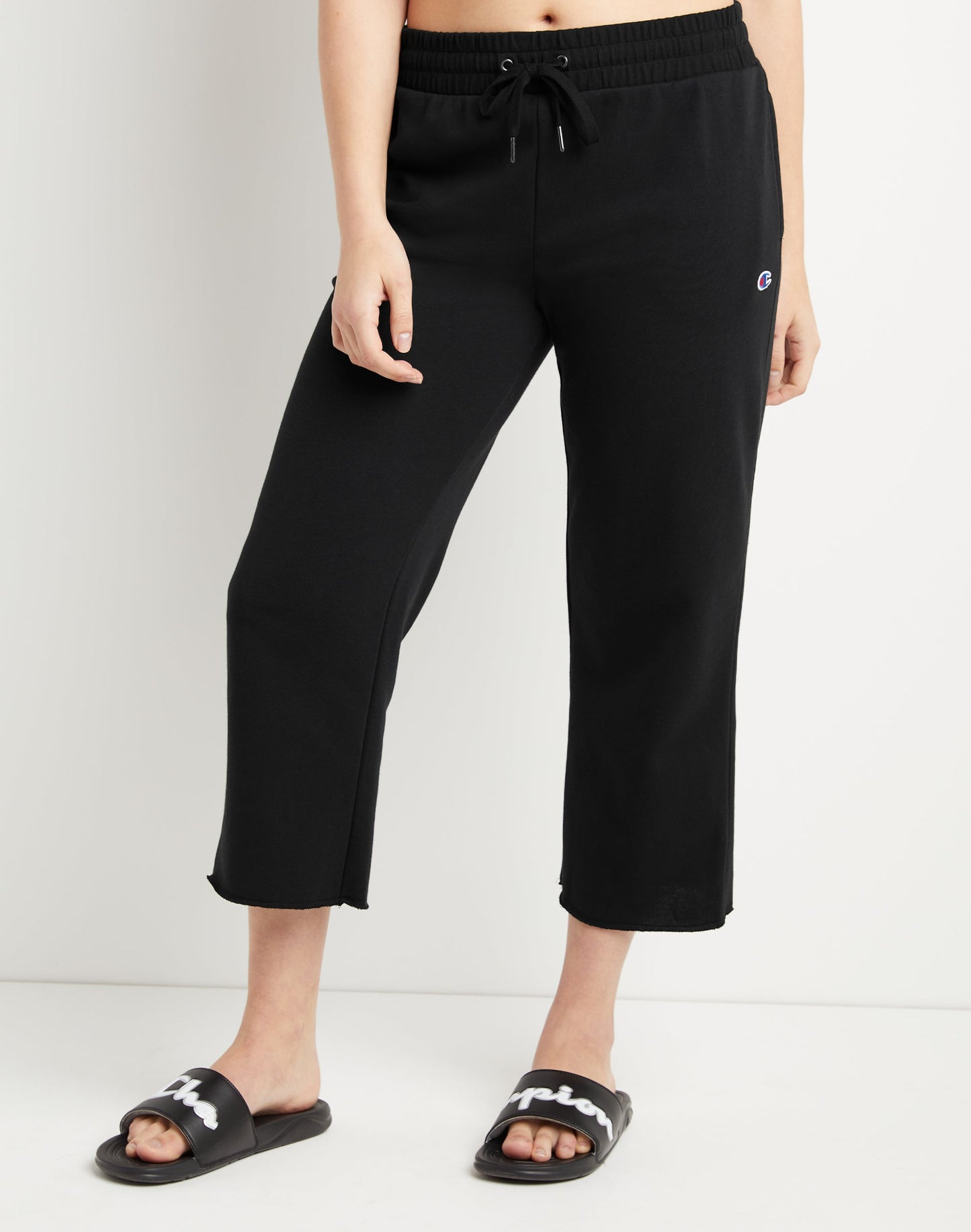 Champion Campus French Terry Wide Leg Crop Feminino Preto Tamanho XXG