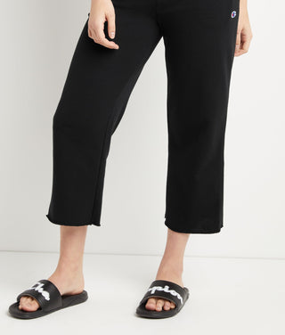 Champion Campus French Terry Wide Leg Crop Feminino Preto Tamanho XXG