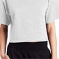 Camiseta curta Champion Heritage feminina cinza tamanho grande