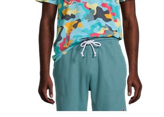 Camiseta masculina Champion com estampa camuflada bordada e gola redonda, manga curta, azul, tamanho grande