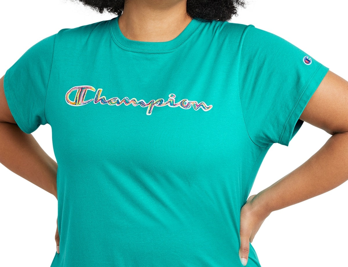 Camiseta Champion Feminina Logo Verde Tamanho XX-G