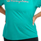 Camiseta Champion Feminina Logo Verde Tamanho XX-G