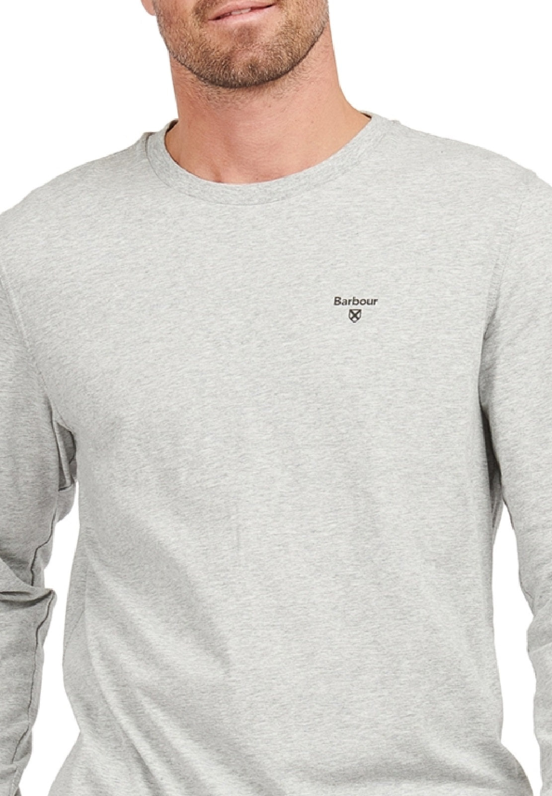 Camiseta de dormir de manga comprida Barbour Sheldon masculina, cinza, tamanho grande