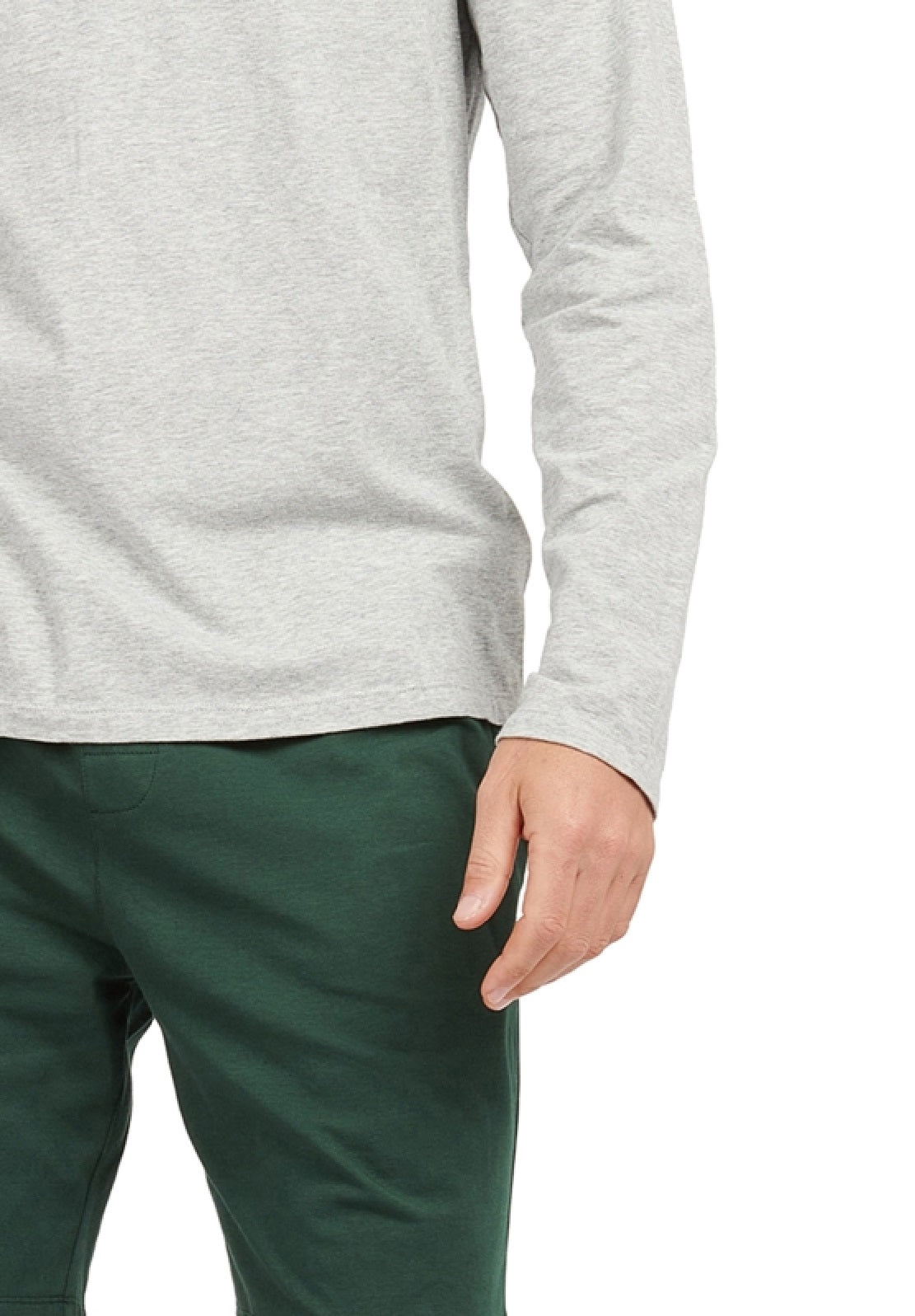 Camiseta de dormir de manga comprida Barbour Sheldon masculina, cinza, tamanho grande