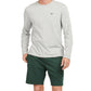 Camiseta de dormir de manga comprida Barbour Sheldon masculina, cinza, tamanho grande