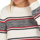 Blusa listrada de algodão Merseyside feminina Barbour, branca, tamanho 14