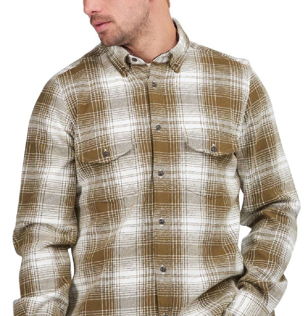 Camisa xadrez masculina Barbour Kit marrom tamanho médio