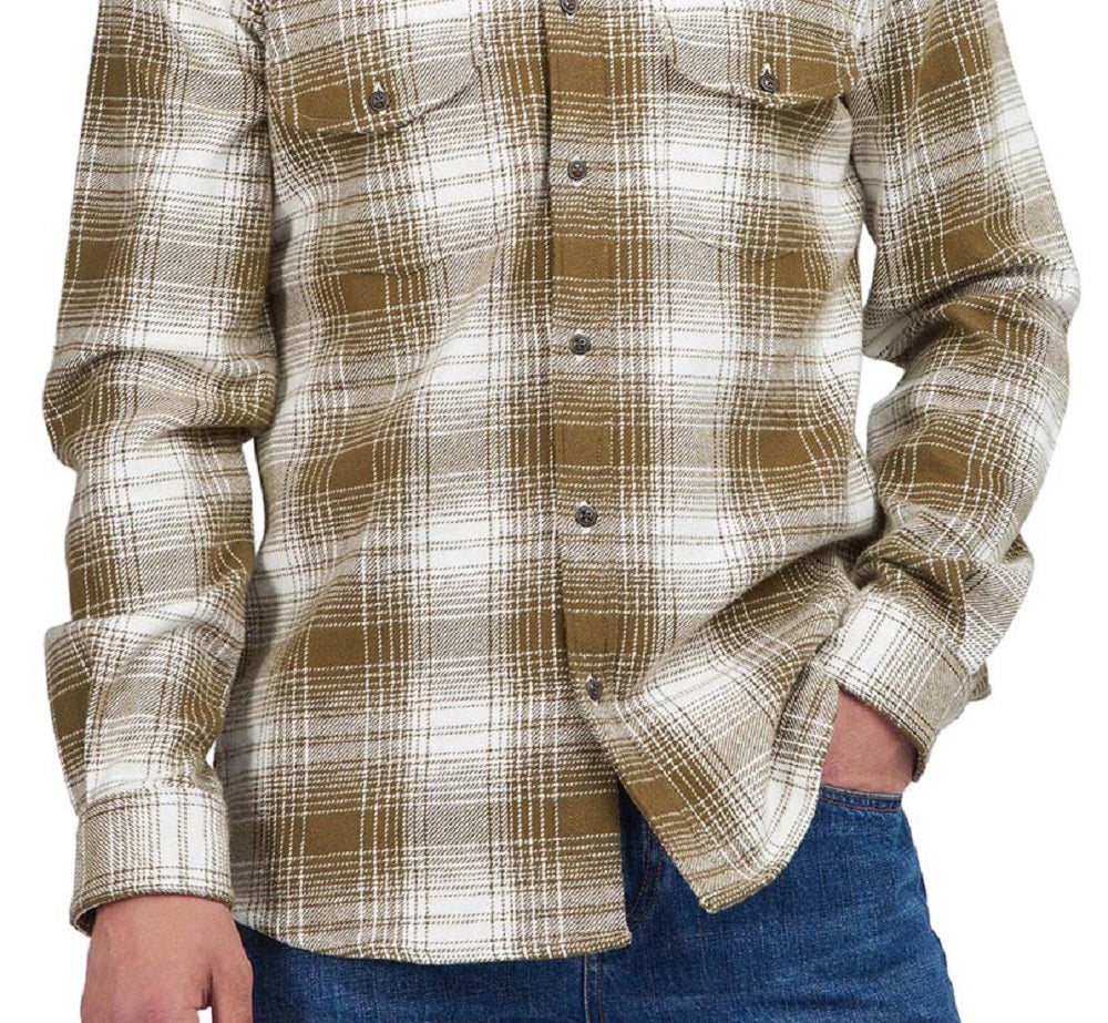 Camisa xadrez masculina Barbour Kit marrom tamanho médio